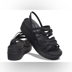 Crocs Women's Brooklyn Strappy Low Wedge Sandals